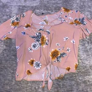 Pink floral Mudd top